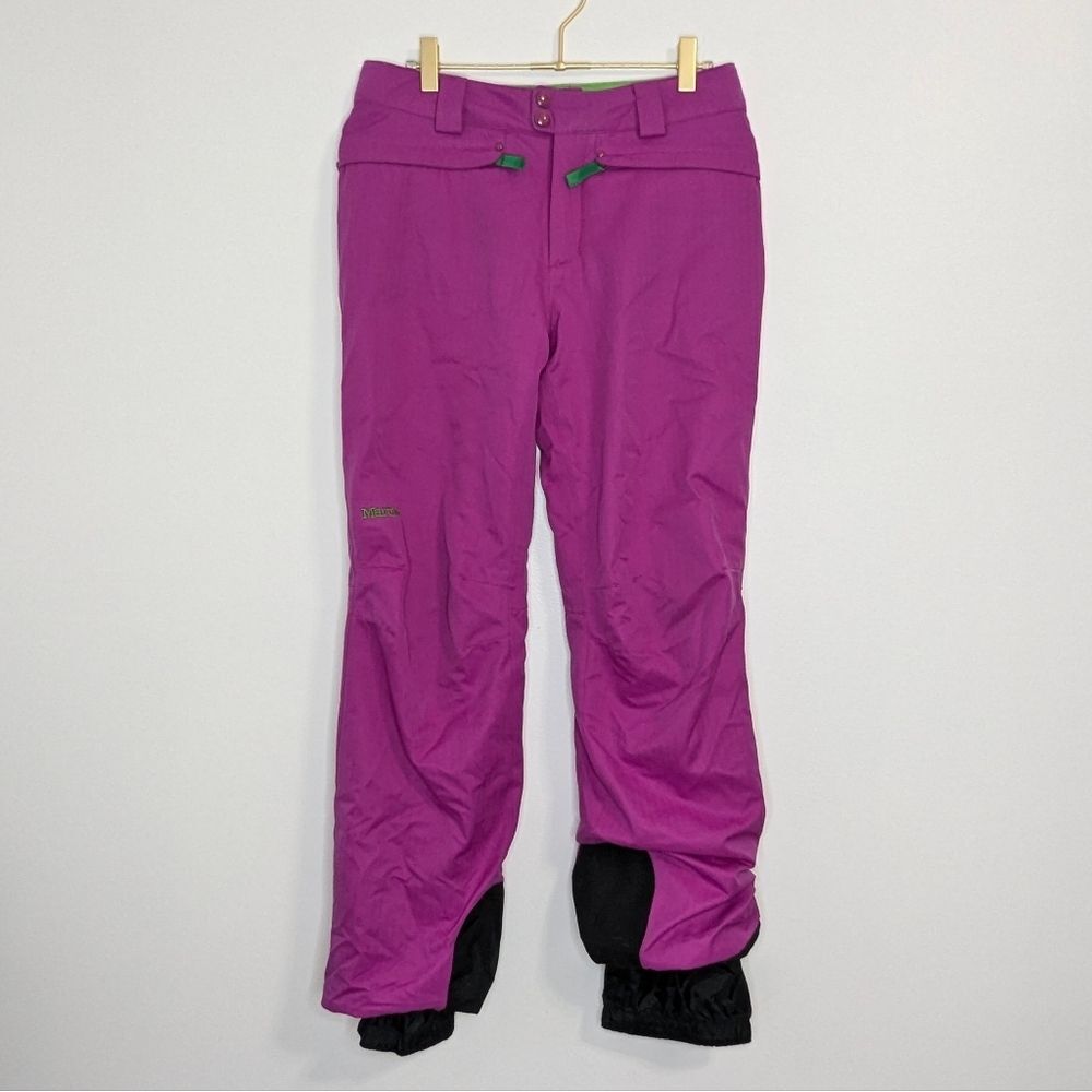 Marmot Kids Snow Ski Pants Winter Insulated Snowboarding Purple Green Waterproof